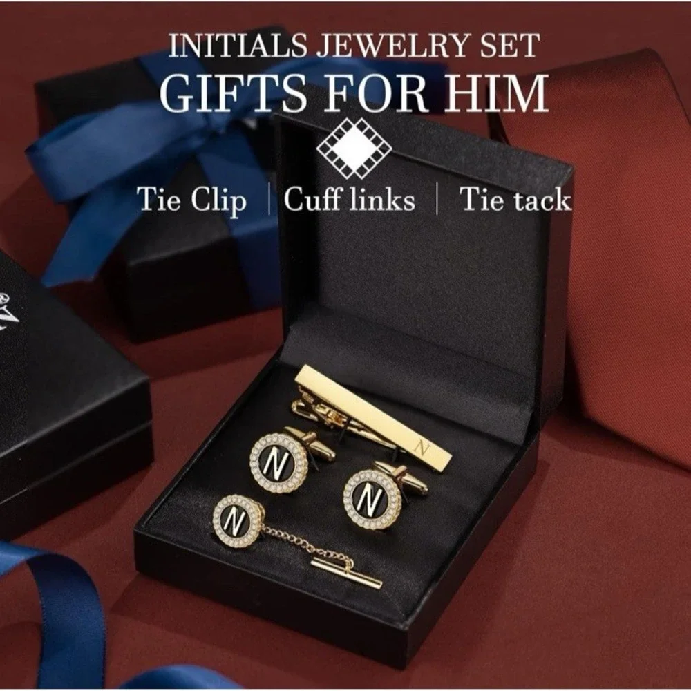 HAWSON Tie Clips,‎ Cufflinks, Tie Tack & Lapel Pins for Men-Suitable for N-4pcs